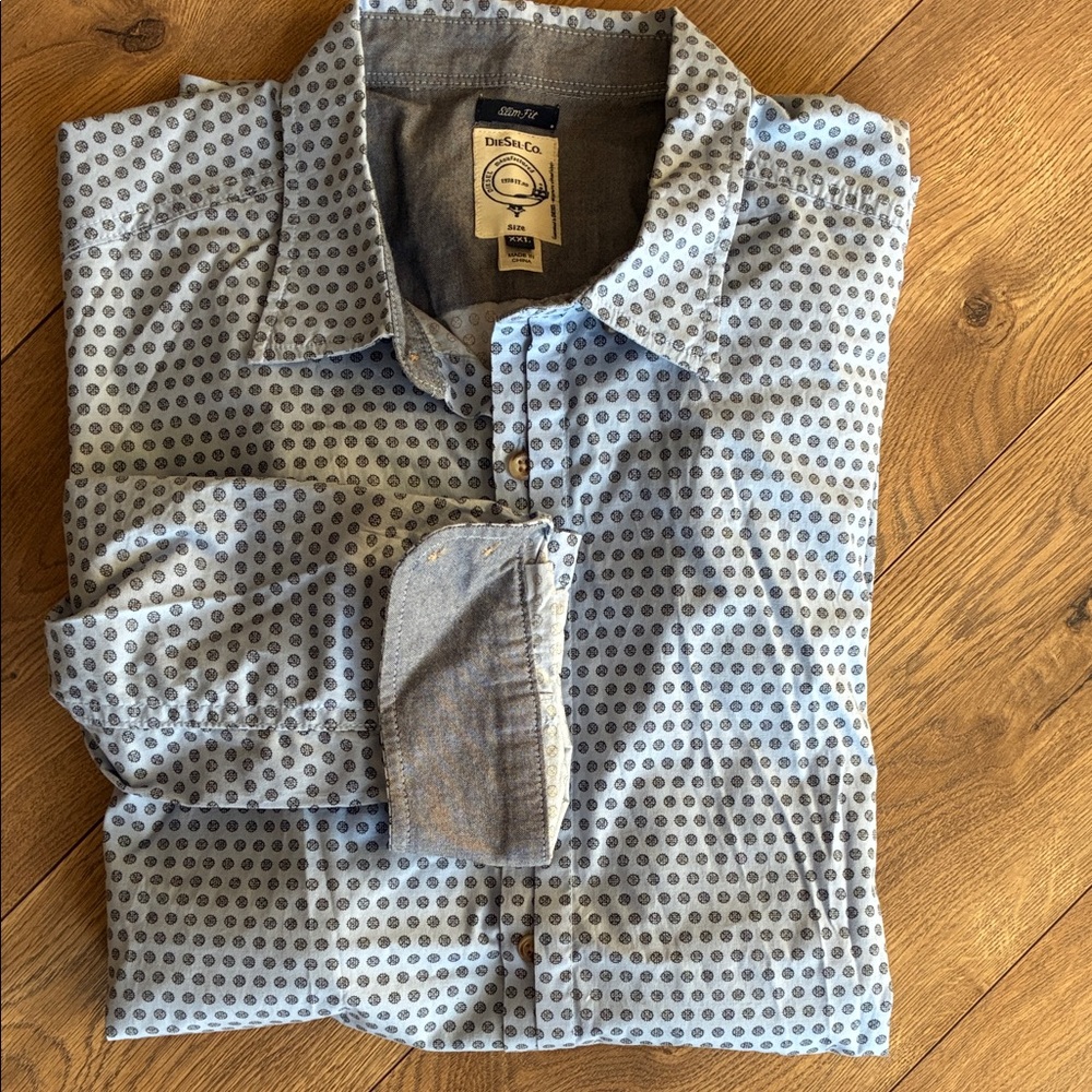 Diesel Men's Gray Patterned Dress Shirt